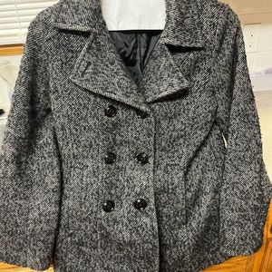 Ladies small London Fog dark grey pea coat.